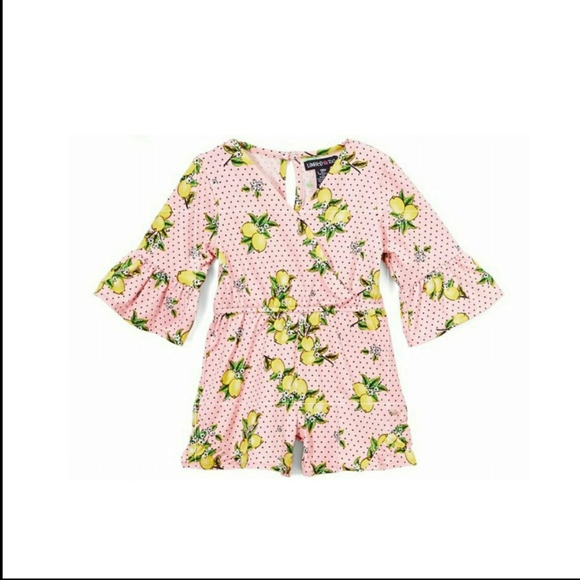 Pink bell sleeved romper, Limited Too sz 10 - Picture 1 of 3